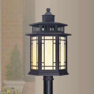 NEW 1 Light Lg Mission Outdoor Post Lamp Lighting Fixture, Bronze 