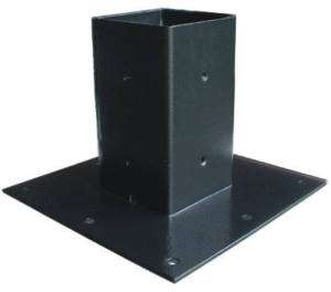 HEAVY STEEL 43 MAILBOX BASE PLATE POST MOUNT STAND BLK  