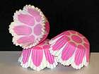 50 tulip scalloped pink white cupcake liner baking cup standard