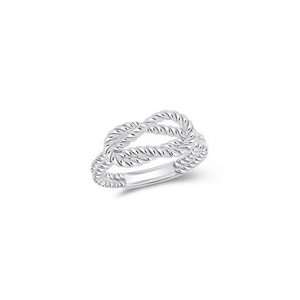  Rope Love Knot Ring in 14K White Gold 9.0 Jewelry