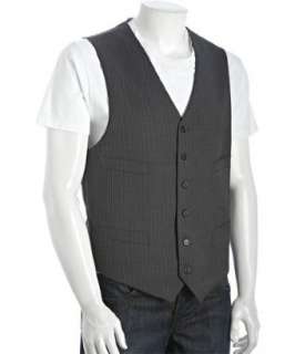 Tommy Hilfiger charcoal slim stripe wool Hayes vest   up to 