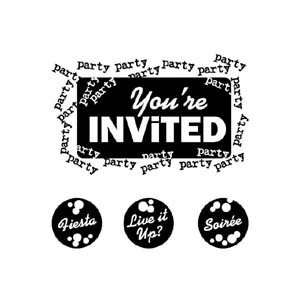   Mini Clear Stamps   You Are Invited Party Arts, Crafts & Sewing