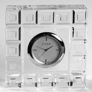   Marquis Crystal Desk Clock   Quadrata Pattern