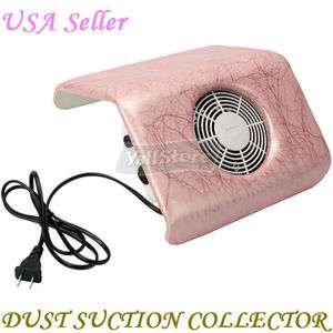 New Nail Art Dust Suction Collector Pink Veins W/ 2 Bags  
