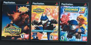 Digimon World 1 2 3 *GAME CASES no games* Playstation PS1 Case Bundle 