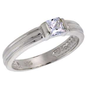  .40 Carat Size Princess Cut Cubic Zirconia Solitaire Bridal Ring 