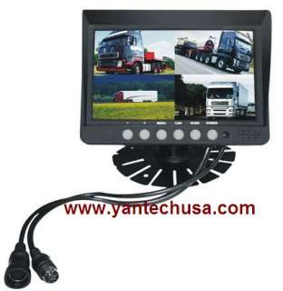 REAR VIEW BACKUP CAMERA SYSTEM WITH 7 QUAD MONITOR  