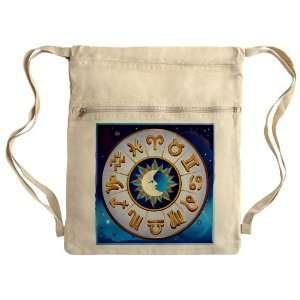  Messenger Bag Sack Pack Khaki Zodiac Astrology Wheel 