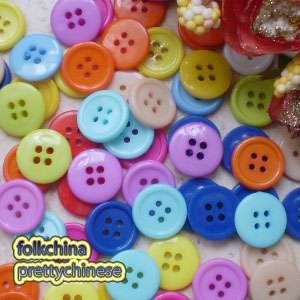 Assorted Round 4 Hole 20mm Plastic Buttons Sewing Scrapbooking 