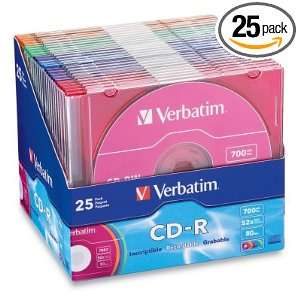 Verbatim 52x CD R Media   700MB   120mm Standard   25 Pack Jewel Case 