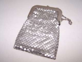 Whiting and Davis Large Mesh Silver Evening Bag Purse New  