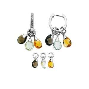  Multi Semi Precious Stone Earrings in Sterling Silver with 