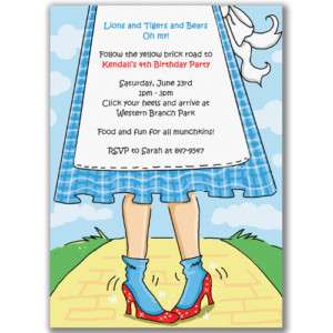 Ruby Slippers Invitations Birthday Party Wizard of Oz  