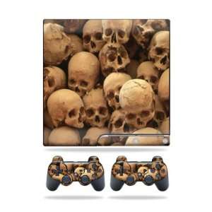   Cover for Sony Playstation 3 PS3 Slim Skins + 2 Controller Skins Skull