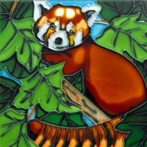  Red Panda Decorative Ceramic Wall Art Tile 4x4: Home 