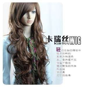   Wavy Curly Hair Wig for Sexy Lady Free Shipping Dark Brown: Beauty