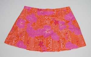   Pulitzer Sneaky Tiki Orange Pink Floral Tennis Skort Skirt 2  