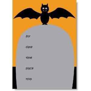   Gravestone Bat Fill In Halloween Party Invitations: Everything Else