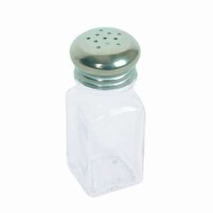  Salt and Pepper Shakers, 2 Oz. Square, Glass, Case of 2 