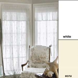    96 Sand Shell Sheer Lace Curtain Panel   Ecru