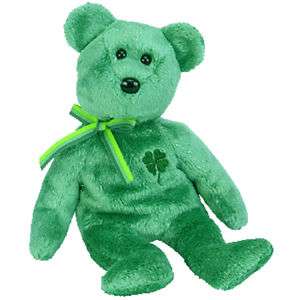 Ty Beanie Baby Dublin Green Irish Bear w/Shamrock Mwmt  