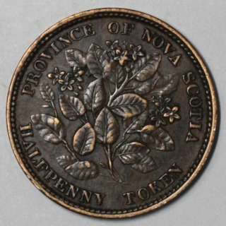 1856 NOVA SCOTIA MAYFLOWER HALF Penny Victoria CANADA (HIGH QUALITY 