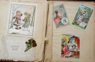 Antique Victorian Scrapbook Album Trade Cards Chicago Illinois IL 
