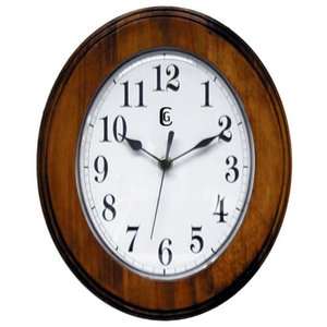 Geneva 10 Inch Oval Wood Wall Clock 083275091515  