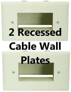 Recessed Cable Wall Plate   Low Voltage (Ivory) Pkg. 2  