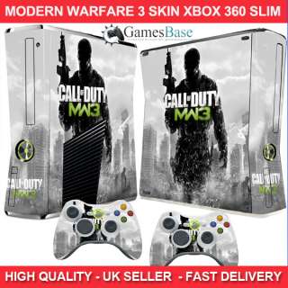 Modern Warfare 3 (MW3) Xbox 360 Slim Skin Stickers + 2 Controller 