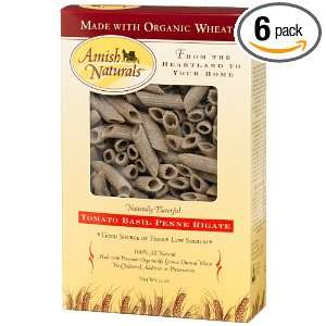 Amish Naturals Tomato Basil Penne Rigate, 12 Ounce Boxes (Pack of 6 