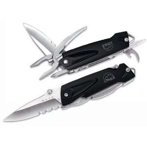   Multi Tool w/3 Blade, Black Handle & Nylon Sheath