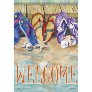  Tropical Beach Flip Flop Starfish Welcome Double Sided 