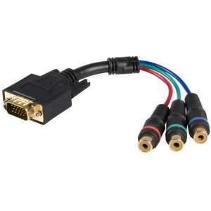   Startech 6in Hd15 to Component Rca Breakout Cable New: Electronics