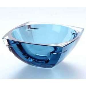 WATERFORD CRYSTAL METRA TURQUOISE SQUARE BOWL 10  Kitchen 
