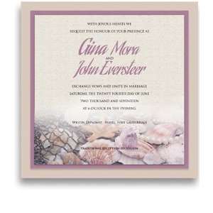  140 Square Wedding Invitations   Shell Catch My Pearl 