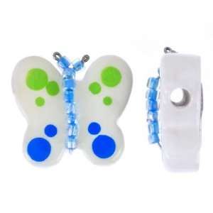   Blue and Green Spots Whimsical Ceramic Beads Arts, Crafts & Sewing