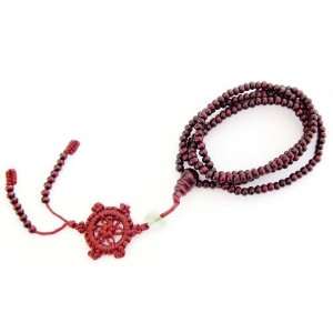   Wood Beads Tibetan Buddhist Prayer Mala Necklace Rosary: Jewelry