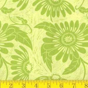  45 Wide Woodwinds Floral Spring Green Fabric By The Yard 